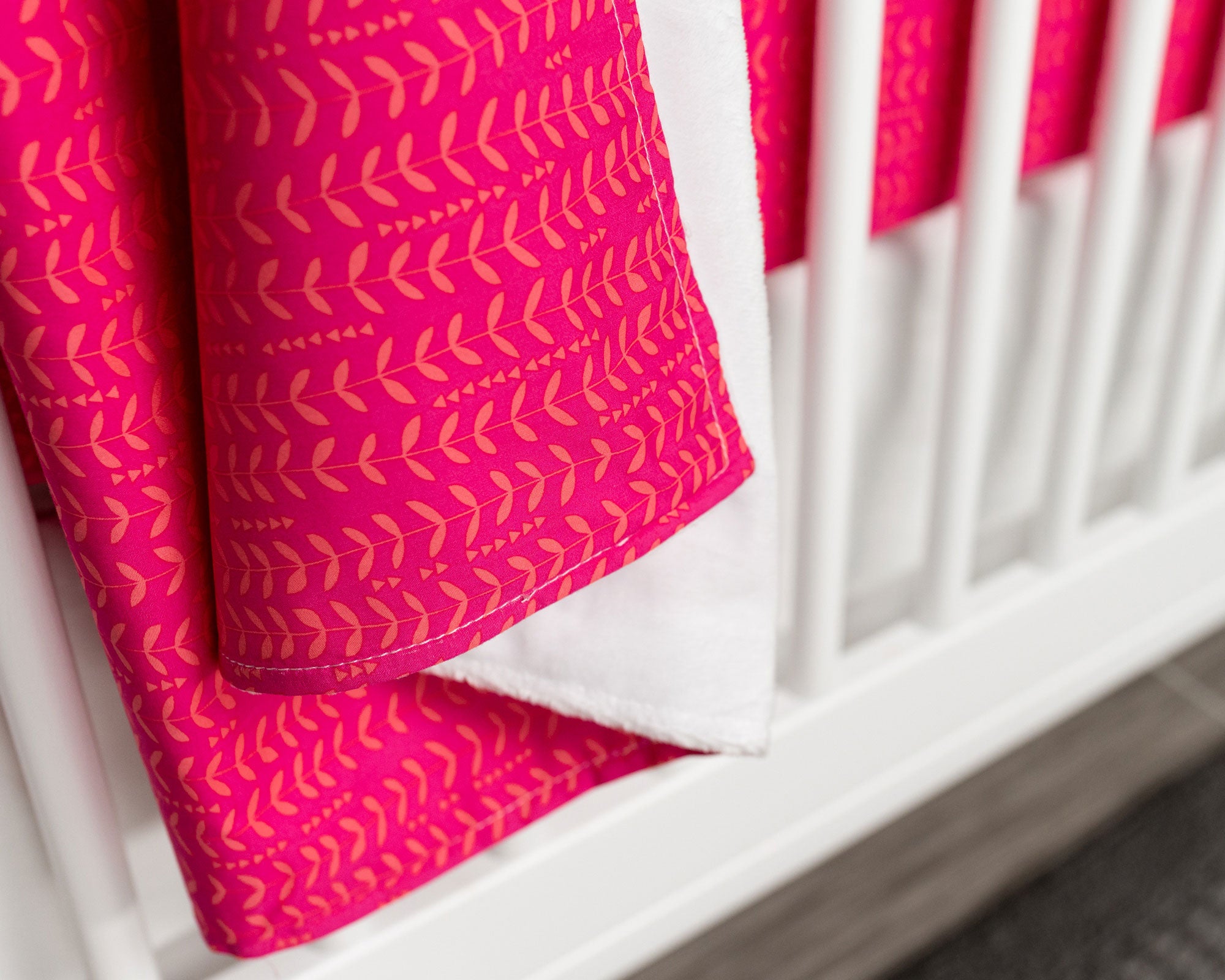 Dreamy Ferns - Baby Blanket - Marigold on Fuchsia - Olli+Lime